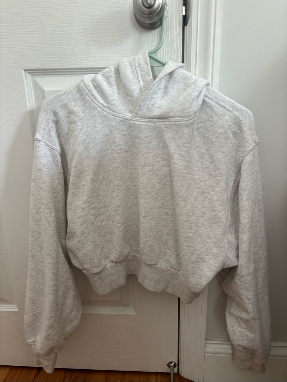 TNA Light Heather Gray Cropped Hoodie